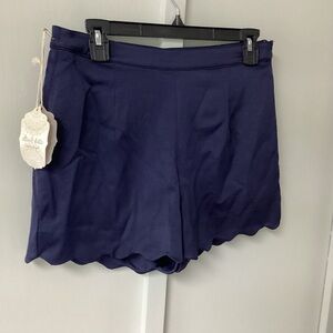 Altar'd State women's Navy scalloped dressy shorts Medium Side Zip Polyester New